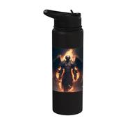 Angelo di fuoco con fiamme dell'inferno Stainless Steel Insulated Water Bottle