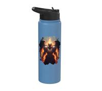 Angelo di fuoco con fiamme dell'inferno Stainless Steel Insulated Water Bottle