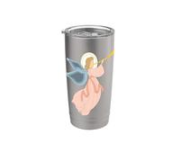 Angelo di Natale che soffia tromba presepe celeste arte Bicchiere termico in acciaio inox doppia parete