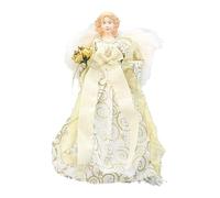 Angelo di Natale, punta dell'albero, punta dell'albero di Natale, angelo - figura a forma di angelo, elegante con ali per l'albero di Natale