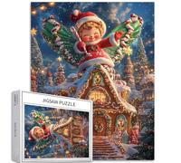 Angelo di Natale, puzzle da 1000 pezzi per adulti, casa di pan di zenzero, scena artistica, puzzle colorato fai da te per la decorazione della casa, regali puzzle per famiglia, perfetto per serate di