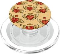 Angelo di San Valentino Sacro Cuore Stained Glass Love Wings Halo PopSockets PopGrip per MagSafe