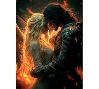 Angelo Diamond Painting Demone Diamond Painting Kit Completo, 5D Diamantini Crystal Art Strass Kit Punto Croce Pittura Diamante, Hobby Creativi Adulti, Decorazioni da Parete Regalo 50x70cm 5w-69E