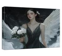 Angelo Dipingere con i Numeri Adulti, Paint by Numbers Ragazza Dipingere con i Numeri Bambini, Fai-da-Te Hobby Creativi Adulti con Pennelli Pittura Pigmento Acrilico per Home Decor, 40x50cm, Model985