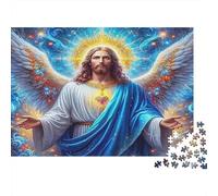 Angelo Divino Capelli Lunghi Puzzle 1000 Pezzi Carta Puzzle per Adulti Ali Luminose Gioco di Puzzle 1000 Pezzi Relax Casa Regalo 38x26cm/1000pcs