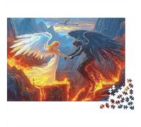 Angelo e Demone Arte Fantasy Puzzle 1000 Pezzi Carta per Adulti Contrasto Luce e Ombra Puzzle per Famiglia Relax Decorazione Casa Regalo 70x50cm/1000pcs