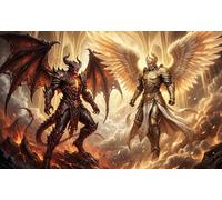 Angelo e demone Puzzle 1000 Pezzi,Antistress,dai 14 Anni,Decorazione Casa,Adulti E Ragazzi,Sfida Impossibile,Idea Regalo,Cartone Di Qualità,Gioco Educativo 52x38cm