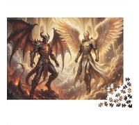 Angelo e demone Puzzle in Legno 1000 Pezzi Adulti E Ragazzi,Gioco Educativo,Legno,dai 14 Anni,Sfida Impossibile,Decorazione Casa,Idea Regalo,Antistress (75x50cm)