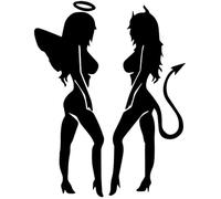 Angelo e Diavolo Donne Sexy L 0233 (Nero Opaco) // Adesivo OEM JDM Style Vinyl Transfer