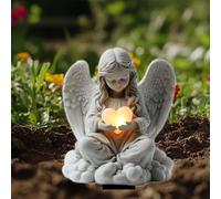 Angelo eterno chiaro e a forma di cuore, in acrilico, decorazione stravagante per cortili e piante in vaso, decorazione per cimitero, regali commemorativi, arte del cortile di Pasqua, decorazione da