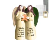 Angelo Friendship Standue, statuetta di angelo sentimentale per sorelle e migliori amici, ideale per regali commemorativi o conferma della casa riflessa a speciale b