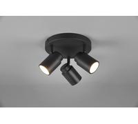 ANGELO H2O PLAFONIERA 3 SPOTS ORIENTABILI NERO IP44 D.20CM 3 LUCI ATTACCO GU10