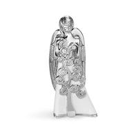 Angelo in resina argentata con decoro albero della vita h 12 cm in scatola regalo, ideale per uso bomboniera argento