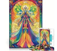 Angelo in vetro colorato - Puzzle da 1000 pezzi per adulti - Gioco di logica - Ideale per momenti di condivisione - Bordo di alta qualità - Regalo di pregio 38x26cm