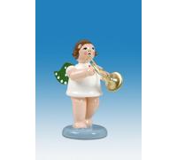 Angelo Musicante Con Corno Francese Corona Altezza Circa 6 CM Neu di Natale Holz