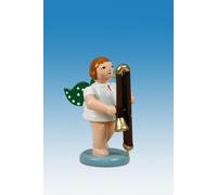 Angelo Musicante Con Kontrafagott Corona Altezza Circa 6 CM Neu Erzgebirge Legno