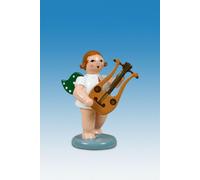 Angelo Musicante Con Lyragitarre Corona Altezza 6 CM Nuovo di Natale Legno