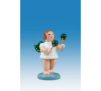 Angelo Musicante Con Maracas Senza Corona Altezza Ca 6 CM Nuovo Erzgebirge Legno