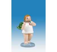 Angelo Musicante Con Pikkoloflöte Senza Corona Altezza Ca 6 CM Nuovo Erzgebirge