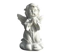 Angelo Ornamenti Statua da Scrivania Figurina Bambina Figurine Figura Piccole Figurine Cherubino Figura da giardino Scultura Ragazza Scultura in Resina Bambino Bianco Antico Udq251 (C, 10.00)