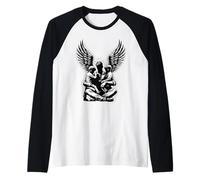 Angelo papà con Figli Maglia con Maniche Raglan