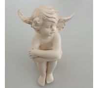 Angelo Putto Lynn i Dono Guardian Antico Oro Bianco 14cm Matrimonio Battesimo