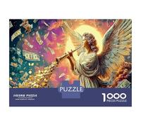 Angelo Puzzle Da 1000 Pezzi Cartone Spesso Monete d'oro che scorrono Fai Da Te Per Anziani Allenamento Cognitivo, Tempo Libero, Legame Familiare 70x50cm/1000pcs