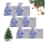 Angelo ricordo con fiori secchi Non-ti-scordar-di-me, regalo con angelo Non-ti-scordar-di-me con intricati accenti floreali, for finestre, alberi di Natale, ornamento commemorativo da appendere(6pcs)