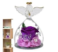 Angelo Rose in - Statuetta a Forma di Cupola di Rose conservate, Elegante Decorazione d'Angelo, Regalo Romantico per Fidanzata, Madre, Natale, San, Festa della Mamma | per la casa