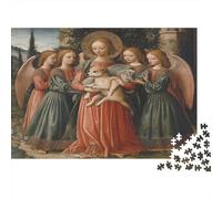 Angelo sacro che tiene in braccio una femmina di Shiba Inu|Pittura medievale Style| Puzzle Divertenti Per Tutta La Famiglia 1000pcs (75x50cm) Adulti