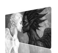 Angelo Tappetino Mouse xxl 140x60x0.3cm, Impermeabile Tappetino Mouse Gaming, Mousepad Angelo caduto Base in Gomma Antiscivolo Bordi Cuciti Resistenti All'abrasione Mousepad per Laptop Model-4490