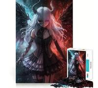 Angelo ﹨u Ragazza Demone Puzzle da 1000 pezzi per adulti Gioco di potenziamento mentale Taglio laser per un incastro perfetto Divertimento in famiglia Attività serale (38x52cm)
