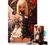 Angelo ﹨u Ragazza Demone Ragazza Anime Gioco Puzzle 1000 Pezzi Esercizio Mentale Divertente Incastro Perfetto Pezzi Precisi Modo Coinvolgente per Passare Ore Libere (50x75cm)