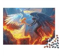 Angelo vs Demone Scontro Puzzle da 1000 Pezzi per Adulti, Fuoco, Ghiaccio, Premium, Spesso, Resistente, Alta Qualità, Vivace, Stimolante, Difficile, Antistress, Regalo 70x50cm/1000pz