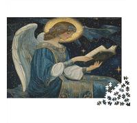 Angeloo che tiene un libro1000 Pezzi Impossibili Per Adulti, Giochi, Regali, Sfide Per BambiniUniverso oscuro, cielo stellato70x50cm/1000pcs