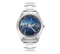 Angels Air Show Flying Fashion orologio da polso al quarzo in acciaio inossidabile con numeri arabi per uomo donna, Stile:, regular, MHXYZHW