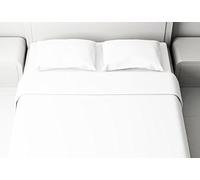 Angel's Completo Lenzuola Bianco Bianche 100% Cotone Italiano per Letto Matrimoniale