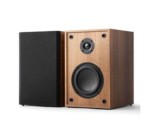 ANGELS HORN Altoparlanti da scaffale Bluetooth 5.2 Attivi Near Field 2.0 Stereo, 60W RMS con Ingresso Linea Ausiliaria, Telecomando, 2 Vie e Finitura Minimalista Legno