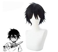 Angels of Death Zack Isaac Foster Parrucca Cosplay per Uomo Ragazzi Breve Rettilineo Parrucca Anime Party Capelli sintetici di alta qualità neri