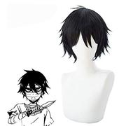 Angels of Death Zack Isaac Foster Parrucca Cosplay per uomo Ragazzi Parrucca corta diritta Anime Party Capelli sintetici di alta qualità Nero Zack