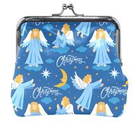 Angels Wishes - Portafoglio personalizzato in pelle con chiusura a bacio per ragazze, Angels Wishes Blue, UNITALLA Angels Wishes Blue, UNITALLA Classic, Angels Wishes Blue, Taglia unica, Classic