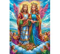 Angels with Rainbow Wings Puzzle 300 Pezzi Per Neonati E Bambini Science Fiction Magical Dream Cartone Atossico Resistente Difficoltà Bassissima Per Attività Educative A Casa Qualità Sicura Certifica