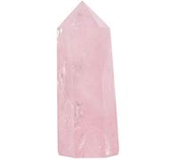 Angelstones Quarzo rosa naturale, pietra preziosa curativa esagonale appuntita Reiki Chakra sfaccettato prisma bacchetta pietra intagliata statuetta decorazione per la casa