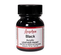 Angelus, colorante acrilico per pelle, da 29,5 ml (etichetta in lingua italiana non garantita) Nero nero