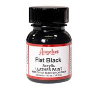 Angelus, Colore acrilico per pelle, 29,5 ml/ Tinta acrilica Angelus, per pelle, Grigio (Nero opaco / nero piatto.), 1 Ounce