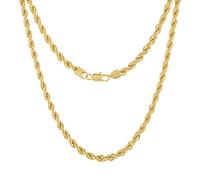 Angelus De Leon Collana a catena da uomo in stile oro 14 k, 5 mm, 50,8 cm, 61 cm, 76,2 cm, 20in, Placcato oro, Nessuna pietra preziosa