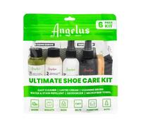 Angelus Kit di pulizia per scarpe da ginnastica, stivali, pelle, pelle scamosciata, set completo per la cura delle scarpe, trasparente, 6 pezzi, Chiaro, 6 Piece Set