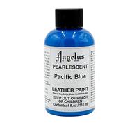 Angelus Leather Paint Pearlescent Pacific Blue, 4 ounce jar (733-01-452)