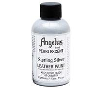 Angelus Leather Paint Pearlescent Sterling Silver, 4 ounce jar (733-01-454)