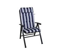 Angerer Cuscino per sedia 50 x 120 cm, Design blu-bianco (senza sedia)